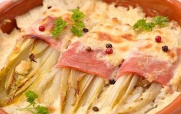 Swiss endives with GRTA ham