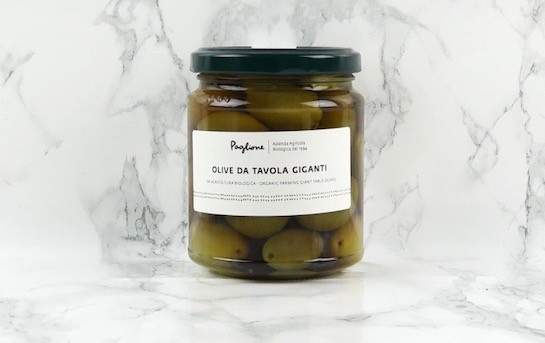 Organic giant green olives Agnoni