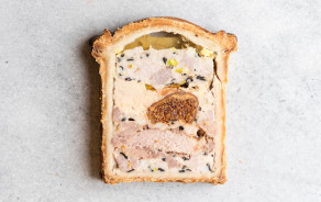 Pâté en croûte canard confit, figue moelleuse et foie gras